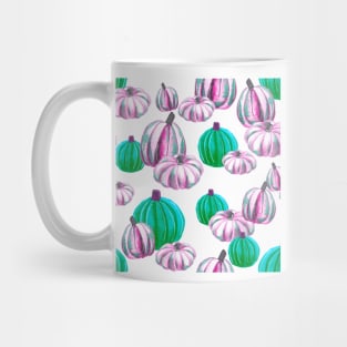 Watercolor Halloween Pumpkins - Pink & Neon Green Mug